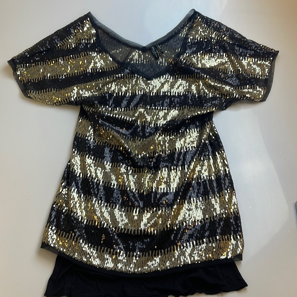 Guess By Marciano Women Sequin Short Sleeves Dress